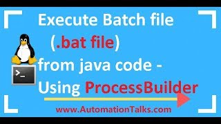 Unix For Testers  35 Execute Batch file bat file from java code  Using ProcessBuilder [upl. by Atil501]