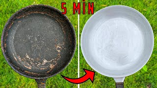 How to Clean a Frying Pan from Soot  IN 5 MINUTES WITHOUT EFFORT [upl. by Bridge]