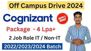 Cognizant Recruitment 2024  Cognizant Off Campus Drive 2024  Cognizant Freshers Hiring 2023 Batch [upl. by Nossyla]