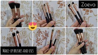 Zoeva makeup brushes review 😍 Best affordable makeup brushes and their uses [upl. by Ahsenaj]