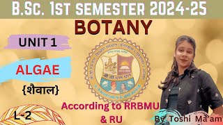 शैवाल BSc 1st Semester Botany L2 2024 25 BSc 1st Year Botany Lecture RRBMU [upl. by Lesoj]