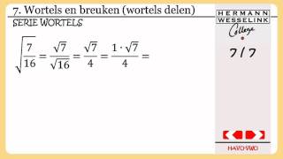 7 Wortels en breuken wortels delen Serie wortels  R4 [upl. by Reseta671]