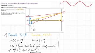 LEIFIphysik Aufgabenlösung  Formel zur Bestimmung von Wellenlängen mit dem Doppelspalt [upl. by Modesta100]