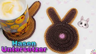 Einfache HasenðŸ° Untersetzer HÃ¤keln  Ostern  Coaster  Hase [upl. by Eadrahc33]