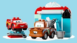 Lego Duplo Lightning McQueen and Maters Car Wash Fun 10996 – Unboxing and playing [upl. by Vallie]