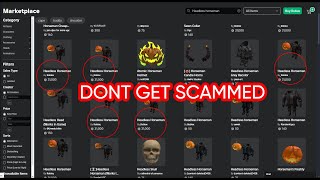 ROBLOX HEADLESS HORSEMAN SCAM WATCH BEFORE YOU BUY [upl. by Tasia859]