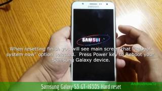 Samsung Galaxy S3 GTI9305 Hard reset [upl. by Ahsiloc]