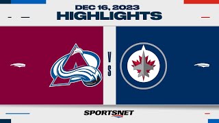 NHL Highlights  Avalanche vs Jets  December 16 2023 [upl. by Newsom]