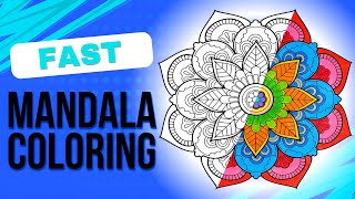 Satisfying Super Fast Mandala Coloring  Color with Me  No Talking [upl. by Tommy]