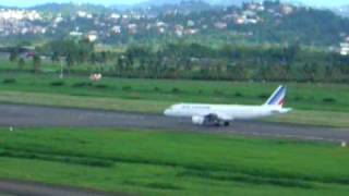 Air France Airbus A320 Landing View from control tower [upl. by Nehgem]