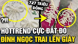 Hot trend ĐÍNH NGỌC TRAI LÊN GIÀY thể thao biến giày cũ thành mới khiến cđm ĐIÊN ĐẢO  TB Trend [upl. by Ahtebbat840]