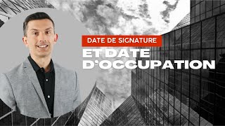 Date de signature et doccupation [upl. by Waterer]