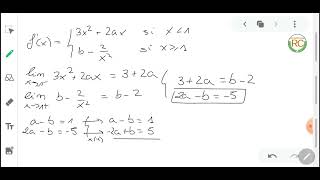 Ejercicio de derivabilidad con parámetros y ecuación de recta tangente Selectividad [upl. by Ynned]