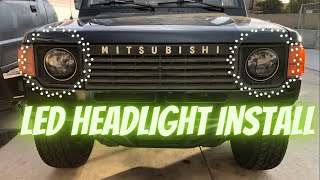 7 inch LED Headlight Upgrade  7 inch headlights install on a 88 Montero [upl. by Frendel]