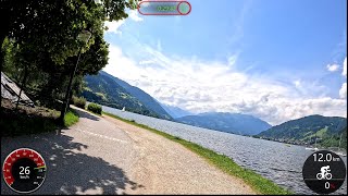 30 minute Indoor Cycling Workout Kaprun to Zell am See Austria Alps Garmin 4K [upl. by Magan212]