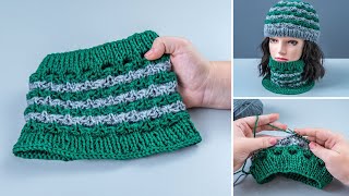 An easy knitted snood  even a beginner can handle it [upl. by Annahvas]