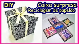 CAIXA SURPRESA  RECICLAGEM COM PAPELÃO [upl. by Nobel]