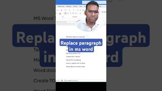 Replace Paragraph in Ms word with comma words msword shorts ytshorts video learning [upl. by Ankeny]