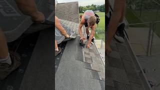 Shingle installation diy shorts youtubeshorts roofing howto [upl. by Cohette601]