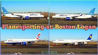 Planespotting at Boston Logan Intl  21122023  New Years Special Video [upl. by Alyss]