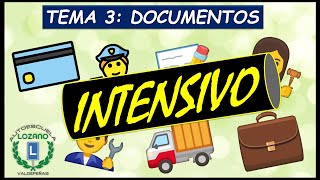 INTENSIVO PERMISO B  TEMA 3 DOCUMENTOS [upl. by Jerusalem187]