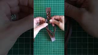 Leather Mystery Braid Bracelet Tutorial leathercraft creative shorts braidedbracelet tutorial [upl. by Nutsud]