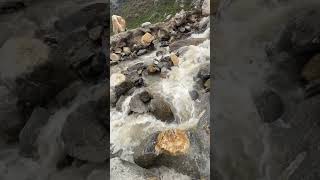 Water crossing In Mountains 🏔️ watch full Video in this channel mountains travel himalayatrekking [upl. by Aicelef973]