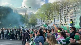 Receção dos adeptos ao autocarro da equipa do Sporting CP no jogo contra o Boavista [upl. by Patrice]