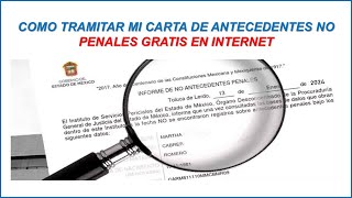 COMO TRAMITAR MI CARTA DE ANTECEDENTES NO PENALES GRATIS EN INTERNET 2024 [upl. by Borgeson585]