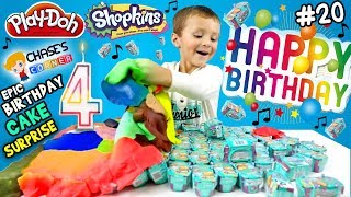 Chases Corner Playdoh Birthday Cake Surprise w Shopkins amp Song 20  DOH MUCH FUN [upl. by Klement263]