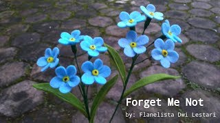 How to make Felt Flowers Forget me not  Cara Membuat Bunga Flanel Forget Me Not [upl. by Nacim748]