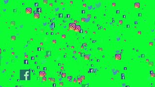 Social media icons Animation Loop Green Screen Background [upl. by Hewart]