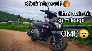 TVS Ntorq 125 BS6 Black Panther Mileage Test1 Litre mileage Test 62km OMG😲Shoking result 🔥 [upl. by Idyak]