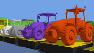 Learn Colors with Tractor amp Cartoon Animation for Kids and babies  Kolory TRAKTORY dla dzieci [upl. by Idnil]