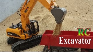 Excavator RC Review  Huina Toys 1550 [upl. by Ranson]