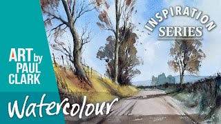 How to Paint a Simple Landscape in Watercolour Inspired by Edward Wesson [upl. by Ardnohsal]