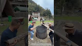 Put A Big Iron Barrel Into The Pit For Roasting Whole Lamb [upl. by Hoffman175]