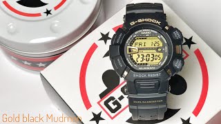 Master of G 25th Anniversary DAWN BLACK G9025A Dual Illuminator Mudman watch unboxing and review [upl. by Tennies]