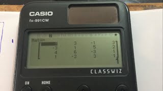 Determinante de una matriz 4x4 con calculadora casio fx991CW [upl. by Leribag]