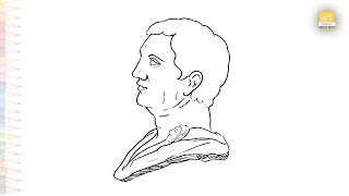 Pompeius Magnus drawing easy  Outline drawings How to draw Pompeius Magnus easy steps  artjanag [upl. by Imyaj]