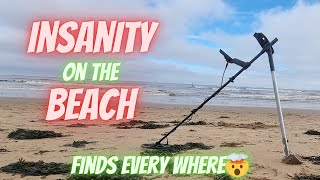 INSANITY ON THE BEACH 🤯 COINS 🪙 RINGS 💍This was one crazy day history metaldetecting 2024 coins [upl. by Dougy]