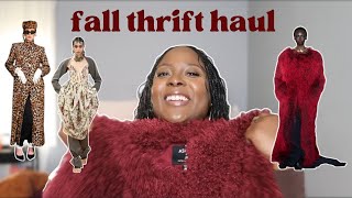 i thrifted fall 2024 fashion trends tryon thrift haul [upl. by Cestar]