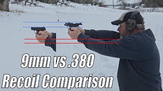 380 ACP vs 9mm Carry Sized Handgun Recoil Comparison [upl. by Ansela]