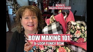 🎀 BOW MAKING 101 🎀 9Loop Funky Bow [upl. by Anne-Marie157]