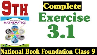 class 9 maths chapter 3 exercise 31 new book  National Book Foundation class 9 mathsfazal academy [upl. by Pass]