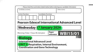 A level  Biology  Unit 5  January 2024 [upl. by Adnoloy515]