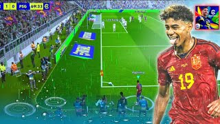 efootball 2025 mobile gameplay heavy rainy mode all high graphic 60 fps [upl. by Iur674]