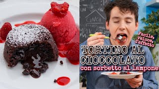 RICETTA PERFETTA PER SAN VALENTINO TORTINO AL CIOCCOLATO con cuore morbido e SORBETTO AL LAMPONE [upl. by Finkelstein559]