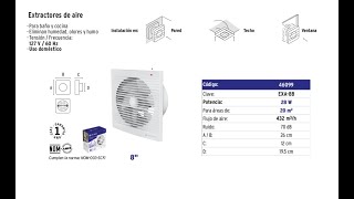 Extractor de aire de 8quot VOLTECK 46099 EXA8B y recomendaciónes de instalación [upl. by Aihsot16]