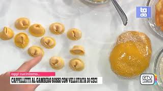 Cappelletti al gambero rosso con vellutata di ceci  Maialino da latte con crema di zucca gialla [upl. by Noremmac750]